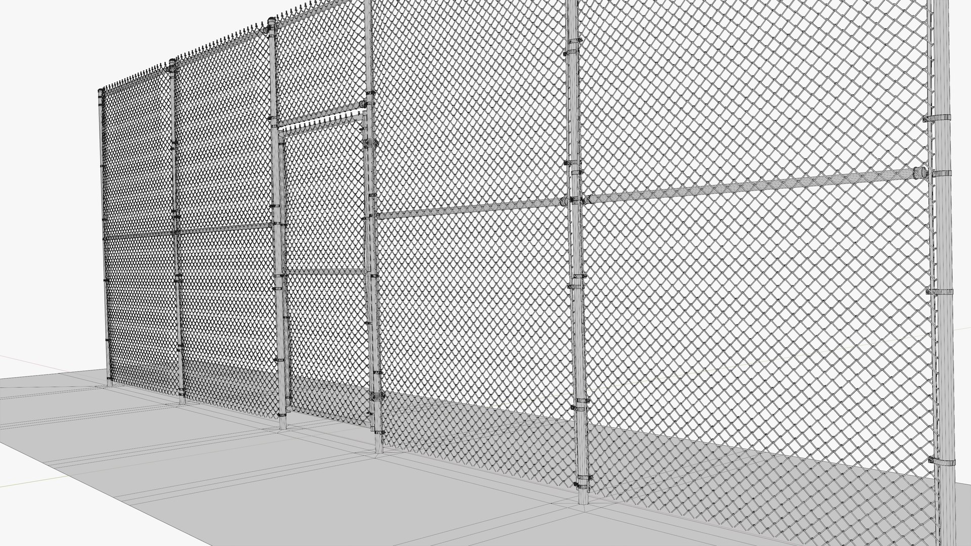 Chainlink fence gate 3D model - TurboSquid 1539092