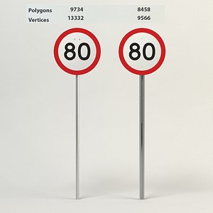 speed limit-80 obj