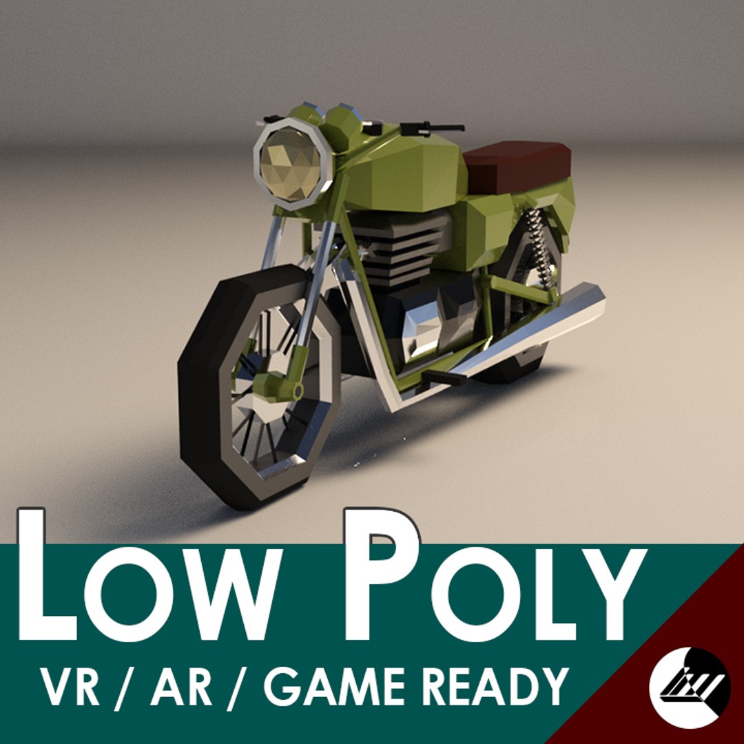 3D model Lego Motorcycle Army VR / AR / low-poly