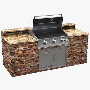 Outdoor BBQ Kitchen Island