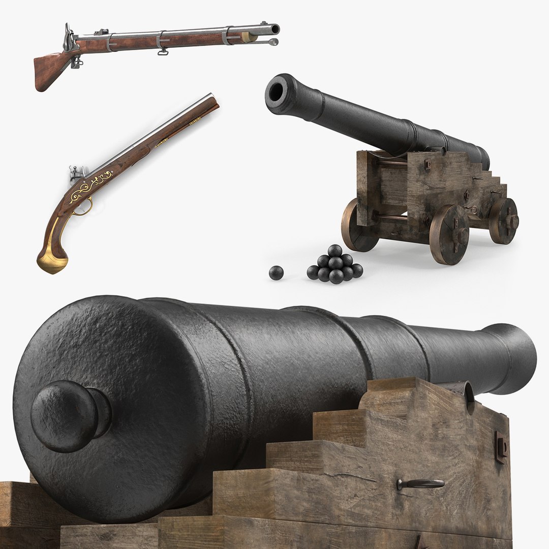 Pirate Weapons 3D Models Collection 3D model preview