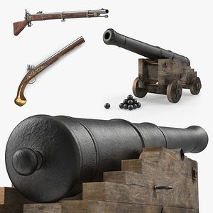 Pirate Weapons 3D Models Collection