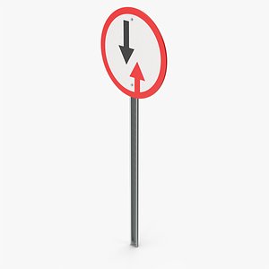 Advantage On Coming Traffic Sign 3D model