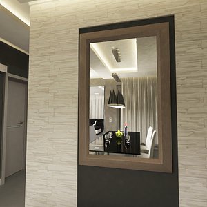 mirror wood square 1 model