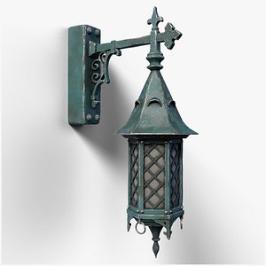 Old Medieval Metal Wall Lantern PBR