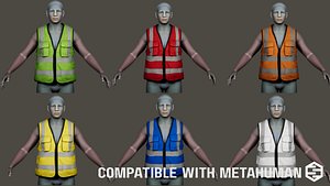 3D Worker Safety Vests Pack - MetaHuman Compatible