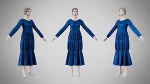 Dress 25 Sapphire Velvet With Design
