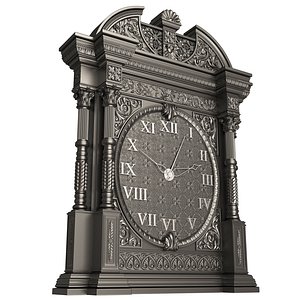 Classic Clock 014 Chrome 3D