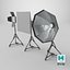 Detailed Three Photography Lights model