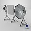 Detailed Three Photography Lights model