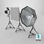 Detailed Three Photography Lights model