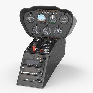 Vertical Flight Dashboard Unit with Flight Gauges Black