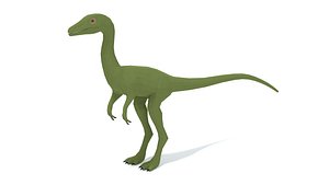 3D Low Poly Cartoon Compsognathus Dinosaur