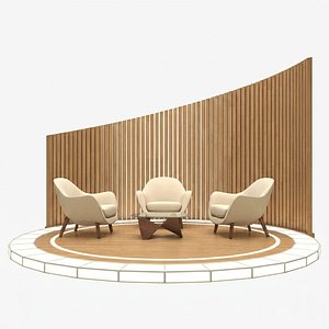 TV Studio Design Talk Show 3D model