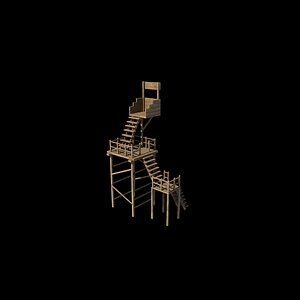 Wooden Watch Tower 3D model