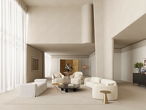 modern living room 3D model
