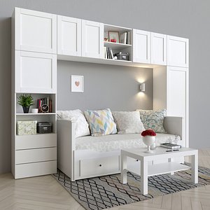 Wardrobe bed and table Ikea Platsa Hemnes Lack