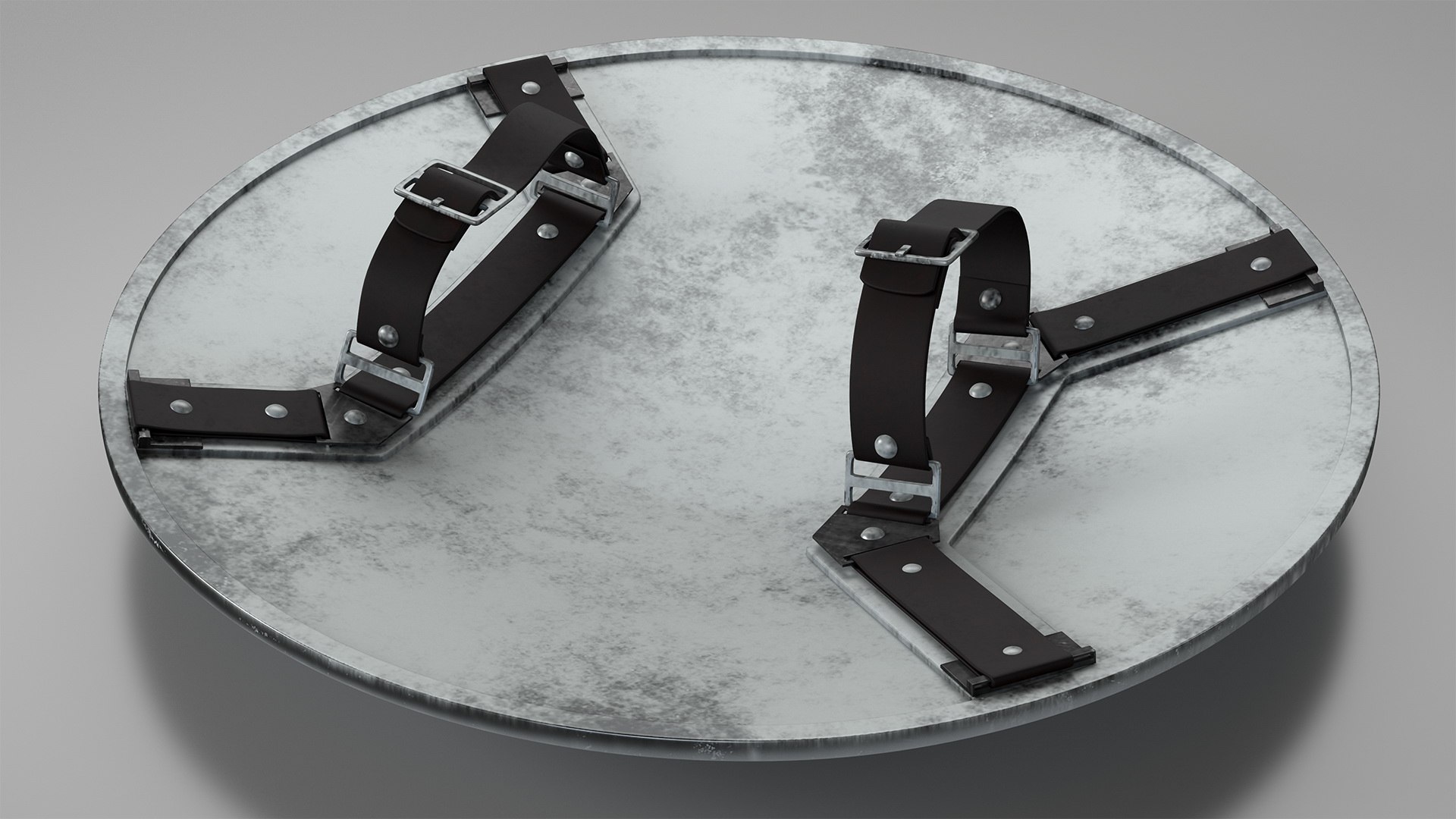 Round Metal Shield 3D model preview