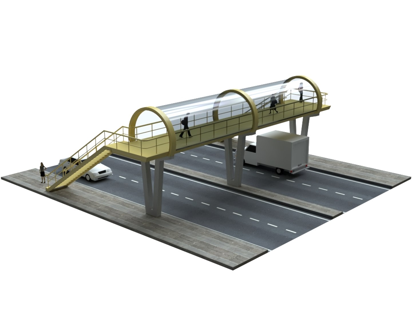 Footbridge Bridge 3D Model - TurboSquid 1327615