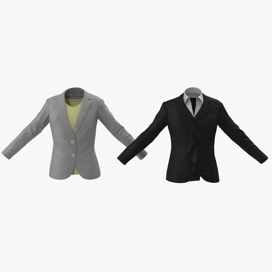 Women Suit Jackets 3D Models Collection 3D model preview