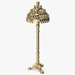 Church Brass Candle Holder 3D model