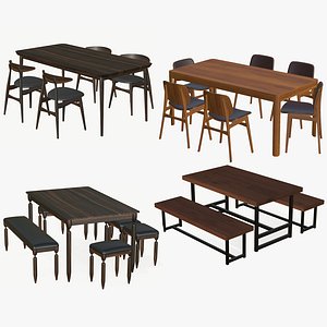 3D model Dining Table Modern Luxury Chair