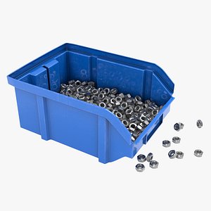 Plastic Storage Bin With Nuts