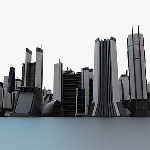 3D Sci-Fi Buildings Pack model