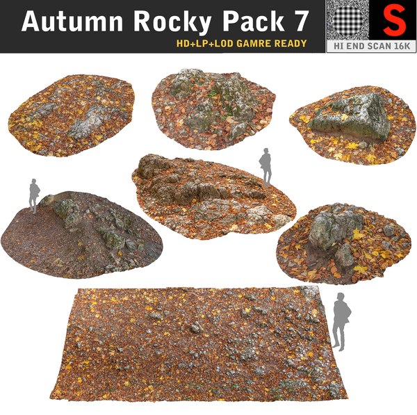 autumn rocky pack 7 3d obj