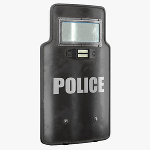 Police Tactical Riot Shield Low Poly PBR