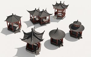3D Chinese Pavilion Chinese Gazebo Chinese Ancient Architecture model