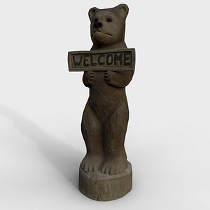 3D wooden bear