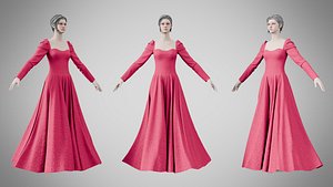 3D Dress 40 Maroon Flush model