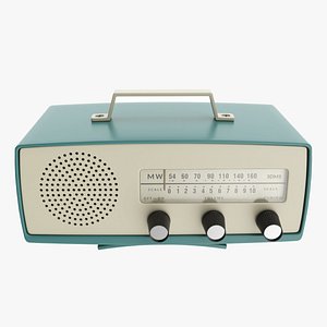 3D Vintage transistor radio model
