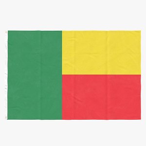 flag laying pose benin 3D model