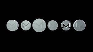 xmr UI logo icon cryptocurrency Monero digital currency 6pack Low-poly 3D model 2