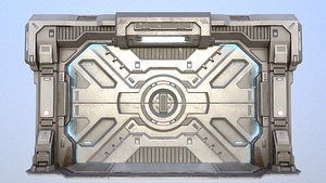 3D Sci-fi Door Game model