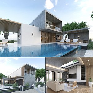 Beach Villa Exterior and Interior 3D model