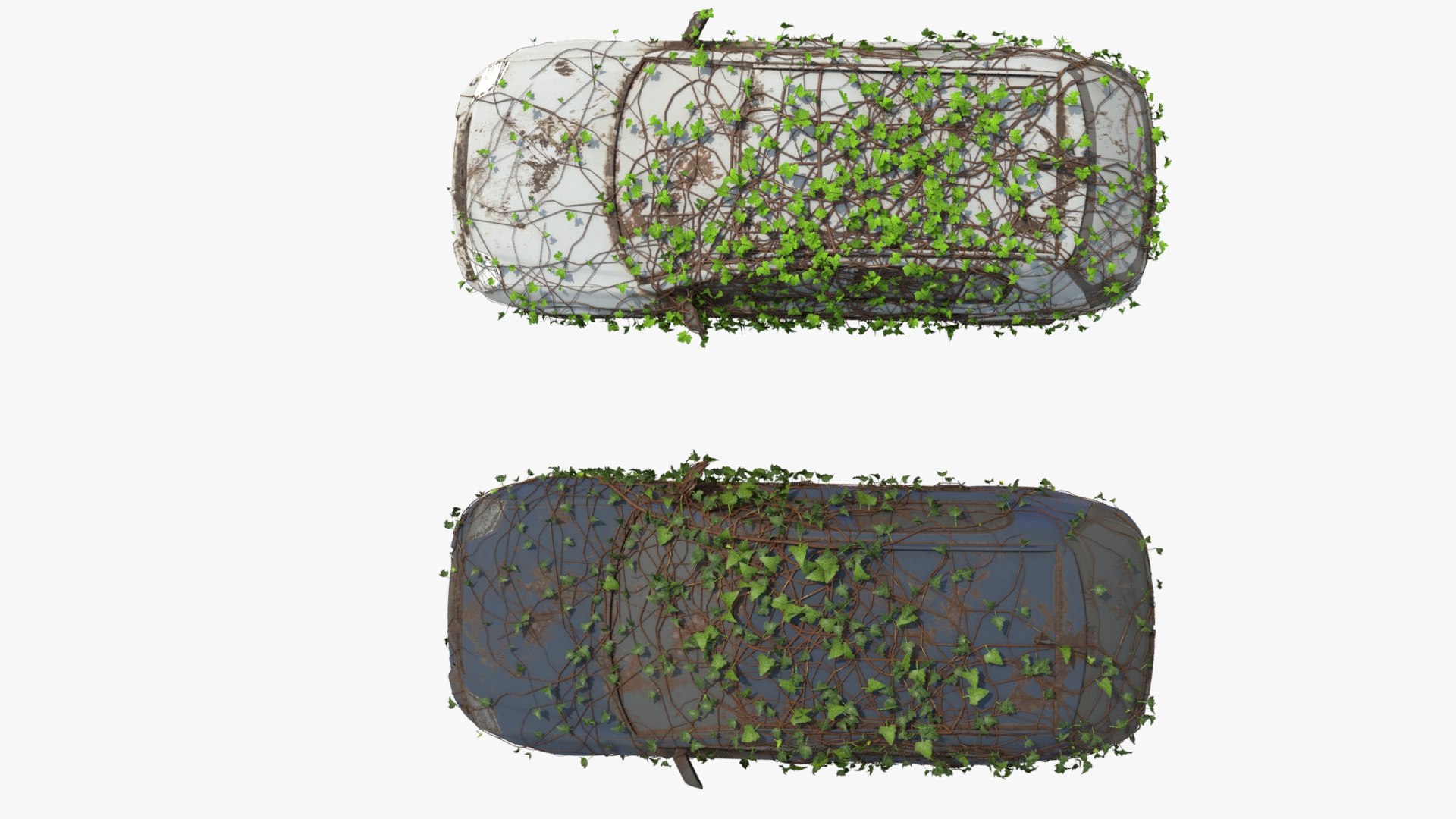 3D 4K Realistic Low Poly Abandoned Car With Ivy - TurboSquid 2144448