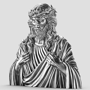3D model Jesus Bas Relief And Pendant 3D print model