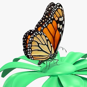 3D monarch butterfly collects nectar