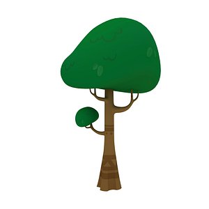 3D model cartoon tree