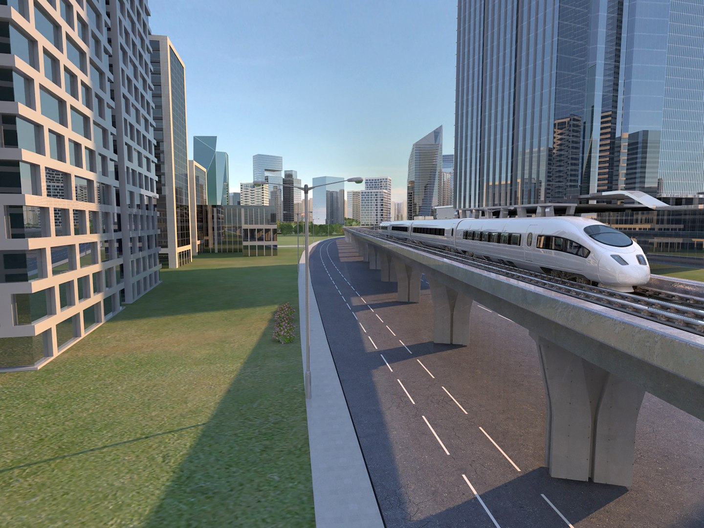modèle 3D de Train ferroviaire à grande vitesse Harmony Bullet train ...