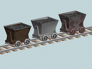 Lowpoly - Mining Cart and Track
