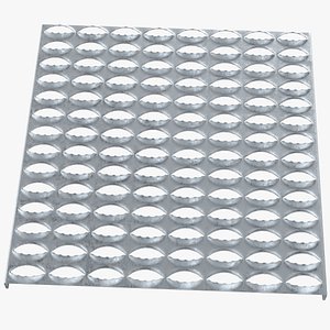 Grip Strut Safety Grating Galvanized Sample 3D model
