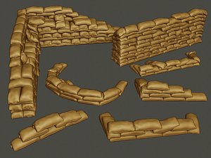 sand bags sandbags pack1 3D