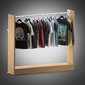 t-shirts shirts hangers 3d model