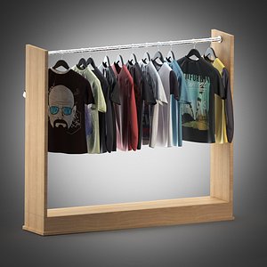 T-shirts and shirts on hangers