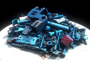 Pile of Scrap Metal tools rubbish garbage urban photoscan 3D