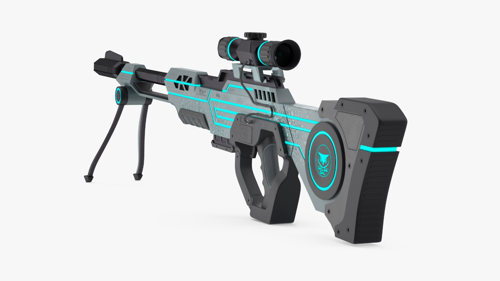 Futuristic Sniper Rifle Polar Owl 3D model preview